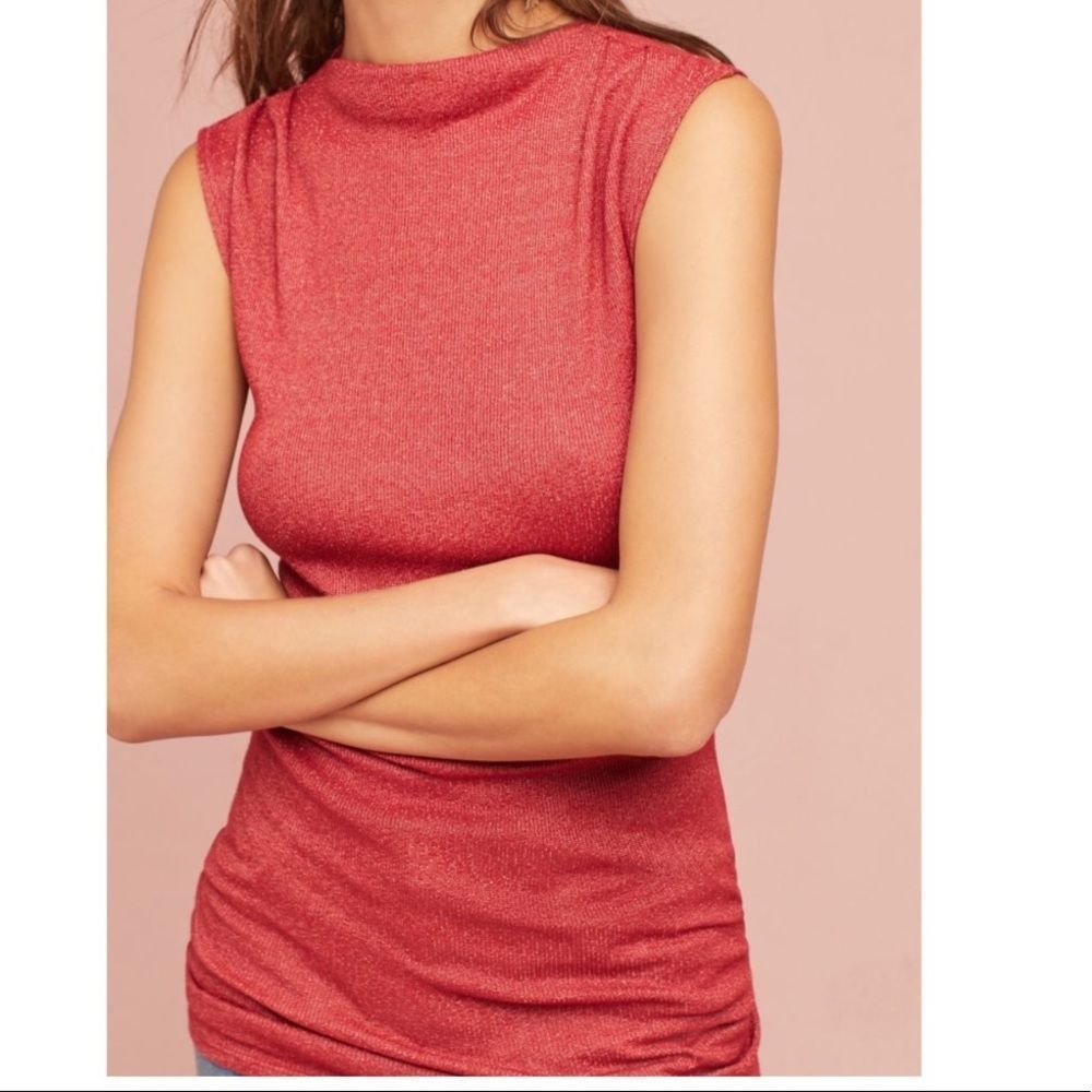 ANTHROPOLOGIE Mock Neck Tank